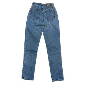 Vintage Express EXP Jeans Womens 3/4 High Rise Straight Leg Blue Denim Made USA
